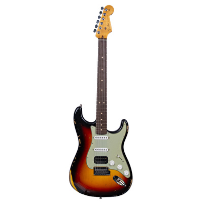 Fender Custom Shop Custom Deluxe Stratocaster HSS Relic 3 Ton Sunburst Elektro Gitar